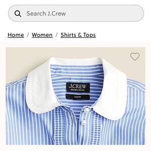 J.Crew Cropped Garçon Shirt Women’s Size 00 Blue Striped W/ Pearl Button
